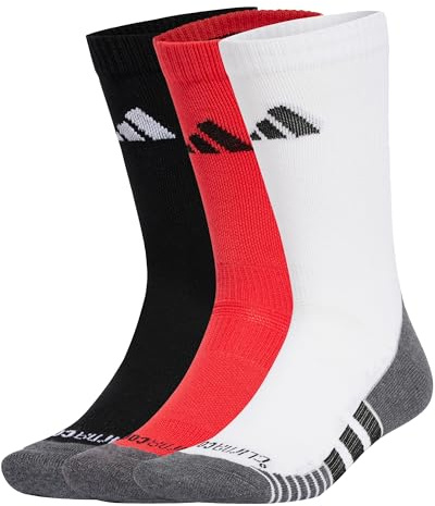 adidas Unisex PERFORMANCE CLIMACOOL CUSHIONED CREW 3P, Pure Ruby/Black/White, 40-42