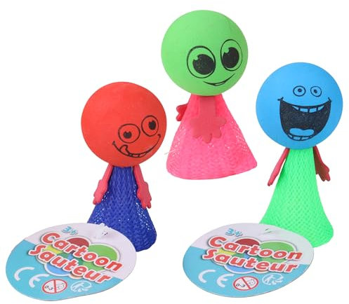 FLYPOP'S - Pack de 24 Personnages Sauteurs - Jeu de Récréation - 033159PA - Multicolore - Plastique - Enfant - Adulte - Jeu d'Adresse - Jouet Enfant - 8,5 cm x 3,5 cm - À Partir de 3 Ans