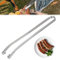 Kapiado 1 Piece BBQ Sausage Turning Tongs For Cooking, Grillzange Drehbar, Grillzange mit Rädchen, BBQ Wurst Drehzange, Grillwurst Grillzange Edelstahl, Lange Küchenzange, Für Partys/Gärten Grillen