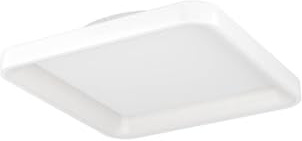 EGLO LED Deckenleuchte Loretello, runde Deckenlampe | Bürolampe dimmbar mit Fernbedienung, Metall und Kunststoff in Weiß, warmweiß-kaltweiß, Ø 35 cm