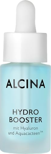 ALCINA Hydro Booster - 1 x 15 ml - Für eine erfrischte, optimal durchfeuchtete Haut - Konzentriertres Gesichtsserum mit Hyaluron & AquaCacteen