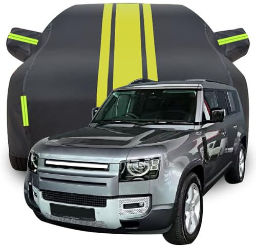 ZCHQF Vollgarage Autoabdeckung für 2024 Land Rover Defender 130, Wasserdicht/Kratzfest/Uv-Schutz Autoplanen Garagen Hagelschutzplane,C-Black-Yellow