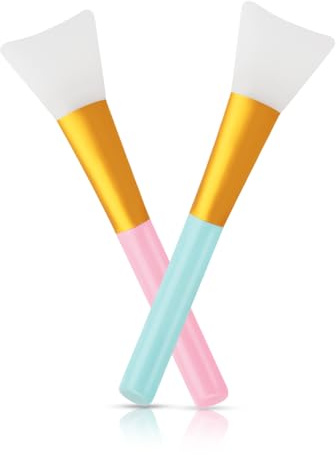 2 Pcs Silicone Face Mask Brush Silicone Mask Applicator Soft Silicone Facial Mud Mask Brushes Face Mask Beauty Tools Hairless Applicator Tool for Body Lotion Butter Clay Mask DIY Mask (Blue + Pink)