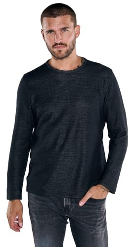 emilio adani Herren Herren Pullover Uni, Schwarz, 37726, Schwarz in Größe L
