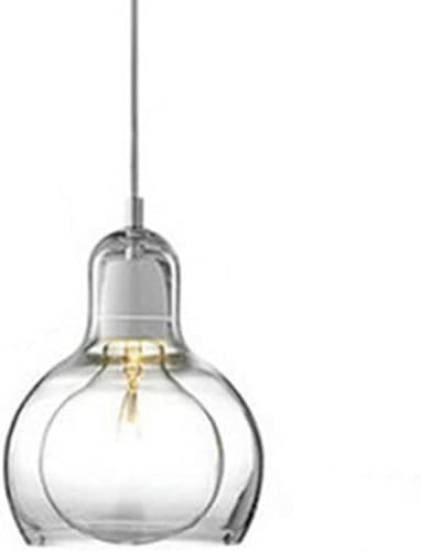 Lampe à Suspension Luminaire Moderne en Verre Soufflé à La Main Moderne Et Transparent Lustre de Ferme Vintage pour Salle à Manger Cuisine Îlot Chambre à Coucher Restaurant Bar