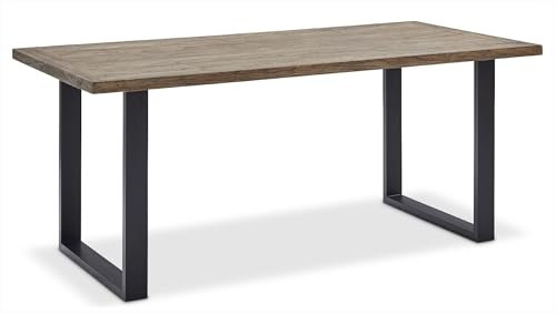 FURNARO Esstisch Cork Ulme massiv Esszimmertisch Speisetisch komplett montiert 76x180x90 cm