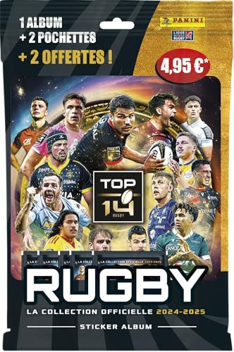 PANINI Rugby Top 14 2024-2025 Album + 2 Pochettes + 2 offertes
