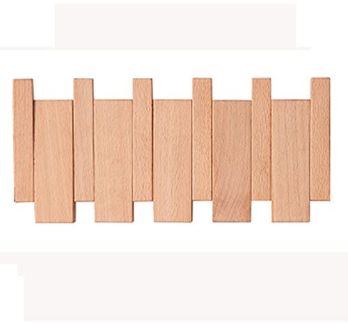 Appendiabiti pieghevole da parete in legno con ganci a scomparsa, ideale per cappotti, cappelli, asciugamani, borse, accappatoi, organizer salvaspazio per bagno e ingresso