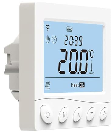 Termostato Nest, Controllo Tramite App Vocale Termostato Programmabile Settimanalmente con Ampio Schermo LCD Termostato per Casa per Casa (Tipo 2)