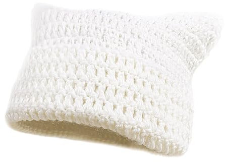 Sonnena Damen Mütze Katzenohren Mütze Strickmütze Wintermütze mit Katzenohren Beanie Mütze Katze Winter Warme Elastisches Winterhüte für Damen Frauen