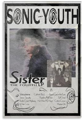 OREAUORN Sonic Youth Sister-Poster, Wandkunst, Leinwandbezug, ästhetisches Vintage-Poster, dekoratives Gemälde für Wohnzimmer, Schlafzimmer, 30 x 45 cm, ungerahmter Stil