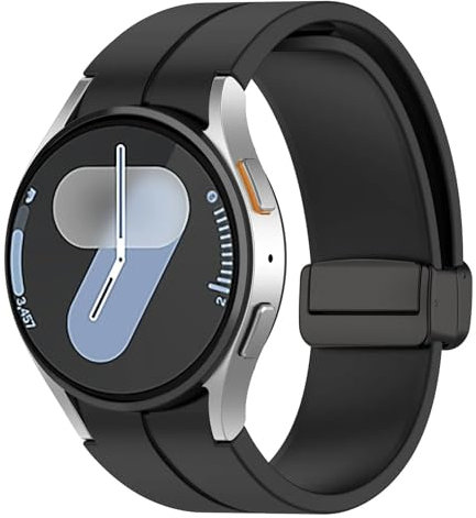 VMBVBHMDF Cinturino magnetico adatto for Samsung Galaxy Watch 7 6 5 4 44mm 40mm/5 Pro 45mm Bracciale in silicone 20mm Cinturino for orologio Galaxy 6 Classic 43 47 mm(Black,Watch 6 Classic 47mm)
