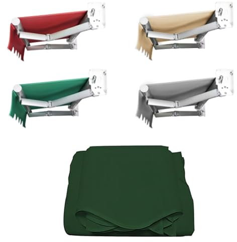 Toldo retráctil manual para jardín, refugio para exteriores para patios y jardines (verde, 5 x 3 m)