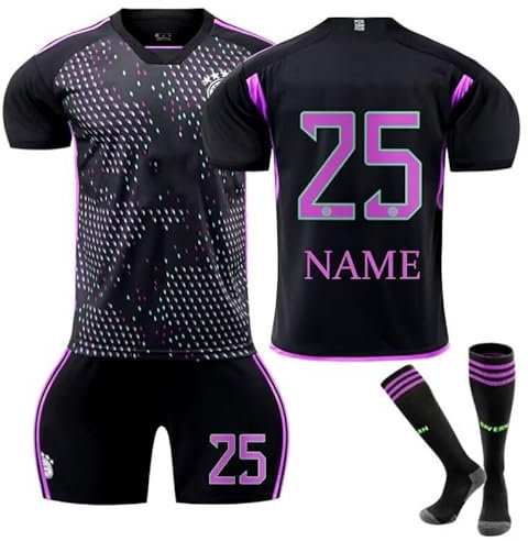 MILEQI Personalisiertes Bayern Football Trikot Kinder Erwachsene Fussball Trikots & Shorts mit GRATIS Name Nummer Fußball Trikot