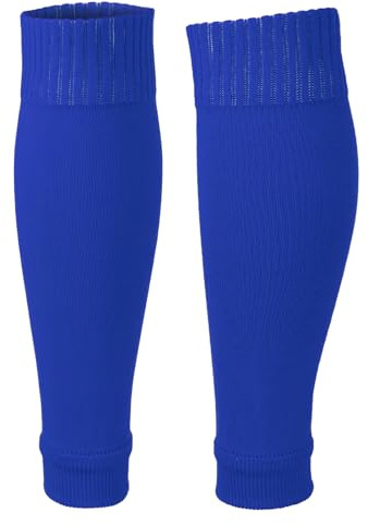 Football Sock Sleeves, Breathable Sports Soccer Socks Team Leg Sock Sleeve Soccer Shin Guards Sleeves for Football Running or Training Beginner F4-ZQWT
