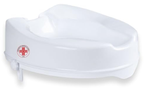 REMEDIA ONE Rialzo WC per Anziani senza Coperchio, Bianco, 10 cm | Alzata per WC Regolabile con Seduta Ergonomica, Alzawater per Protesi Anca, per Anziani e Disabili