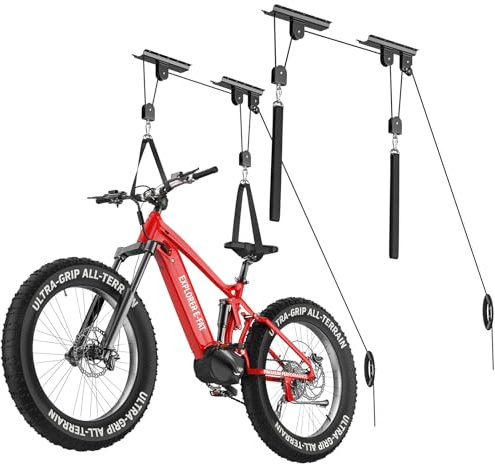 Housolution Bike Hoist, [2 Pack] Overhead Ceiling Storage System with 88Lbs