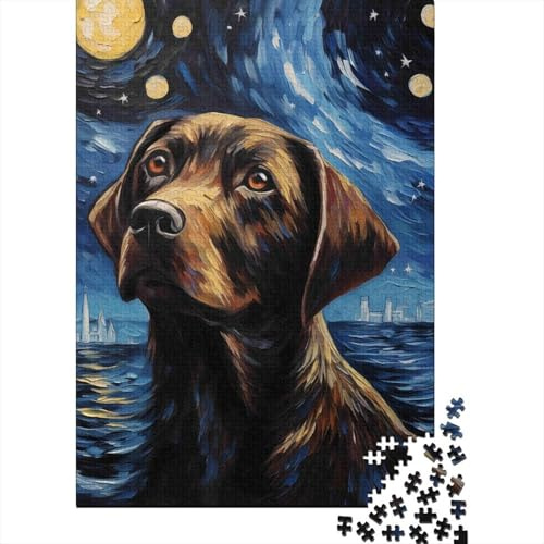 Sternennachthund Portrait 1000 Stück Premium-Kartenstock Puzzle Bundel Senior Jigsaw Enthusiasten Schwer Herausforderung Wanddekoration Wertpaket 38x26cm/1000pcs