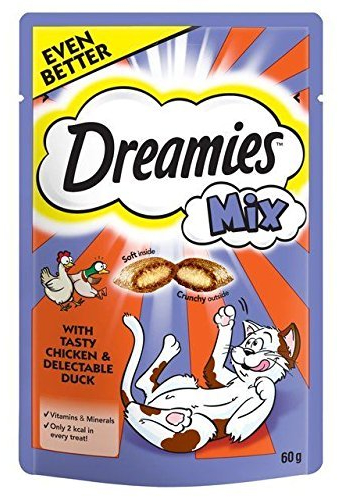 Dreamies Mix Katze Behandelt Huhn & Ente 60G (Packung mit 6)