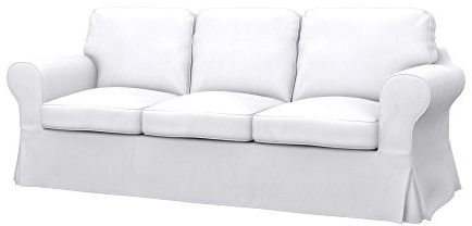 Soferia Sofabezug Kompatibel Mit Ektorp 3er Bettsofa Sofaüberzug Sofaüberwurf Sofaschoner Kunstleder Lederoptik Wasserabweisend Pflegeleicht Antiallergisch Eco Leather Weiß