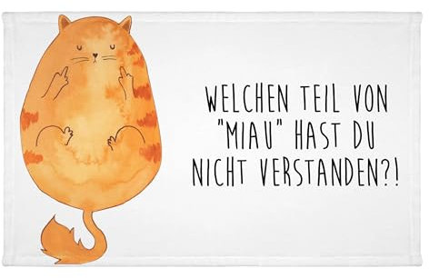Mr. & Mrs. Panda 50 x 100 Handtuch Katze Mittelfinger - Geschenk, Tiger, Handtücher, Katzen, Kater, Katzenliebhaberprodukte, groß, Cats, Baby,