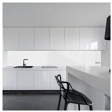 KeraBad Küchenrückwand aus Aluverbund, Spritzschutz Küche, 3mm dick, Weiß, 70x240cm