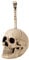 Witzige WC-Bürstengarnitur Totenkopf aus Kunststoff beige/schwarz Höhe 32 cm Breite 17 cm