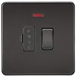 Knightsbridge SF6300NMBB Screwless 13A Switched Fused Spur Unit with Neon, 230 V, Matt Black