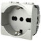 Enchufe Schuko 2P+T 16A Gris Compatible con Bticino Living
