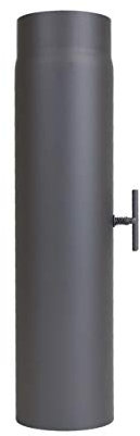 LANZZAS Tubo per stufa 500 mm con valvola a farfalla, diametro DN Ø 120 mm, colore: grigio ghisa – altri tubi della nostra gamma.