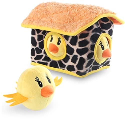 vocheer Squeaky Hundespielzeug, langlebig Huhn verstecken und suchen Puzzle Plüsch interaktives Hundespielzeug für mittlere/kleine Hunde, Haustiere