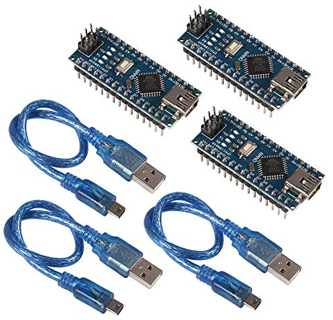 AITRIP 3PCS Pre-soldered Nano Board Nano V3.0 ATmega328P 5V 16M Micro Controller Board Module with cabels