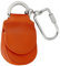 MANAGE Schlüsselanhänger Leder Orange für Münzen Schlüssel Schlüsselring Karabiner - Keychain Autoschlüsselanhänger klein Echtleder Damen Herren mini kleingeldbörse (Orange)