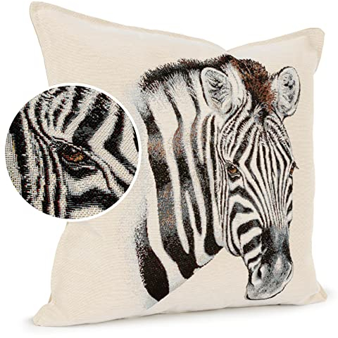 ANRO Kissenbezug Dekokissen Kissen Sofakissen Kissenbezüge Kissenhülle Gobelin Zebra 45x45cm ohne Füllung