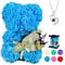 POHOMEGK Regalo di San Valentino – Orsetti di rose fatti a mano, decorazione per San Valentino, regalo per lei, regalo di compleanno per la sua fidanzata (blu)