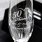 Copas de cava de cristal personalizadas mediante grabado a láser con estuche a juego - Regalo personalizado para novios, parejas, bodas, eventos (Bodas Plata/Oro)