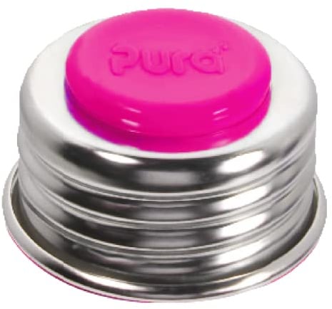 Pura Universal-Deckel aus Edelstahl – plastikfrei, BPA-frei, wiederverwendbar, umweltfreundlich und kompatibel mit allen Pura Flaschen – Pink