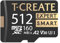 TEAMGROUP T-Create S.M.A.R.T A2 512GB Micro SDXC U3 V30 4K R/W Speed up to 160/150 MB/s High Speed Flash Memory Card for Creators, Compatible with GoPro, Insta360 TTCS512GIA2V3003