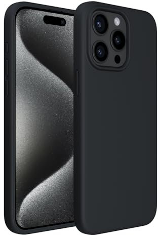ACRONIX iPhone 15 Pro Max Silky-Soft Touch Liquid Silicone Case - 6.7 Shockproof Rubber Case - Black