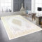 Teppich-Traum Teppich Wohnzimmer Schlafzimmer 120x170 cm Kurzflor Orient elegant edel Ornamente Glanzeffekt Mäander Creme Gold