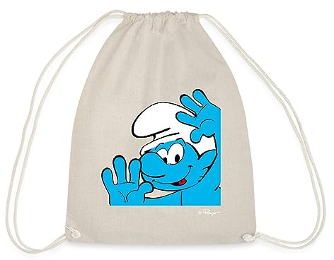 Spreadshirt Die Schlümpfe Jokey Schlumpf Turnbeutel, One size, Natur