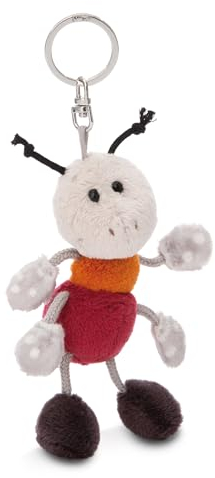 NICI Porte-clés Fourmi Enzi 10cm Gris - Pendentif Animal câlin Durable avec Anneau métallique pour accrocher aux clés, à la Corde, au Sac et Plus Encore