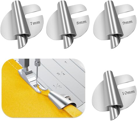 TIGARI Nähfuß für gerollten Saum, Nähfuß für gerollten Saum, 7/8/9/10 mm breit, Rollsaum, Druckfuß, Nähmaschinenfüße, Säummaschine, Handnähmaschine, Nähzubehör