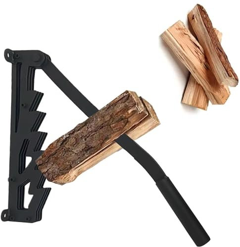 Kcolic Wall Mounted Firewood Splitter, Manual Log Splitter with Screws, Log Splitter, Kindling Wood Splitter, Firewood Cutter for Fireplaces, Pizza Ovens, Saunas, BBQ Grills