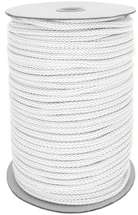 Polyester-Schnur 100m Kordel Seil Bekleidungskordel Makrameeschnur weiche Häkelbindung Ø ca. 6mm, Farbe:501 - weiß