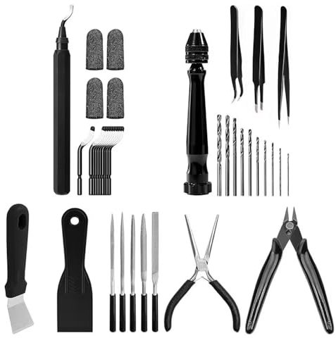 Hsthe Sea Kit d'outils d'impression 3D Outils d'impression 3D Essentiels pour enlever, Lisser, Finition, ébavurage, Envie, perçage Accessoires d'impression 3D pour, kit d'outils de Finition