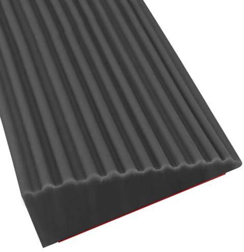 Yuragim Türschwellenrampe, 100 x 5,5 x 1.6cm Übergangsprofil Selbstklebend Silikon Rampe für Staubsauger Roboter, Rollstuhl, rutschfeste Schwellenrampe für Türschwellen, Weiß