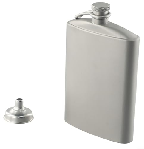 Flasque en titane avec bouchon à vis pour le camping, la randonnée, le barbecue (260 ml)