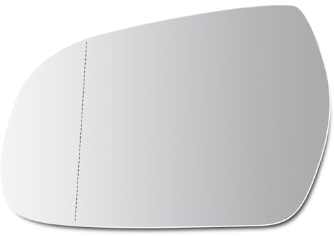 SENZEAL Spiegelglas Links Fahrerseite Beheizbar mit Trägerplatte für Audi A3 8P A4 8K B8 A5 8T 8K0857535F Außenspiegel Glas Ersatz (Links)