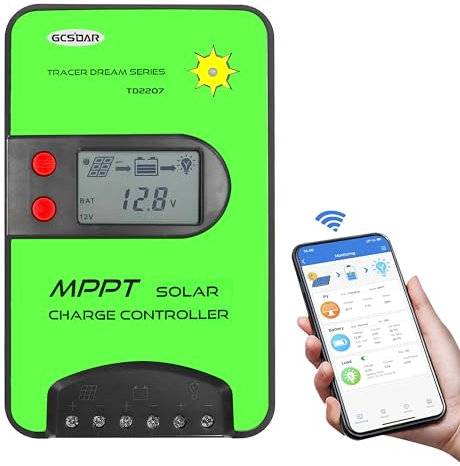 GCSOAR 20A 12V/24V Auto MPPT laderegler Integriert WiFi Modul APP Fernsteuerung LCD Display solarmodul laderegler für Gel versiegelt Flooded Lifepo4 Typ